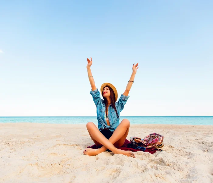 mulher na praia